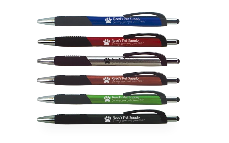 Tinkertown Frosted-Metal Stylus Pen. Frosted-metal stylus pen with touchscreen tip for tech giveaways