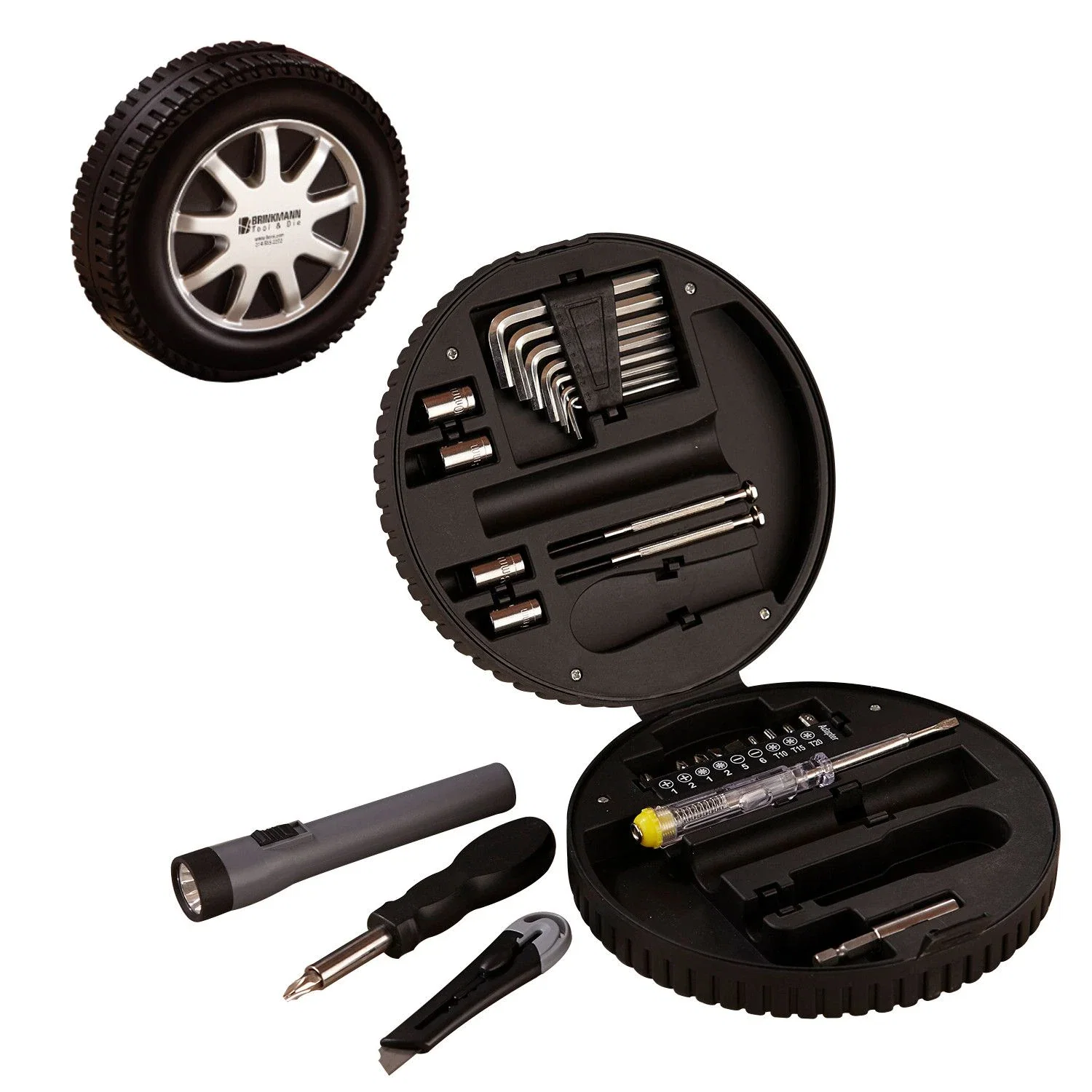 Custom Printed Tire Case Tool Set — Black — view 2