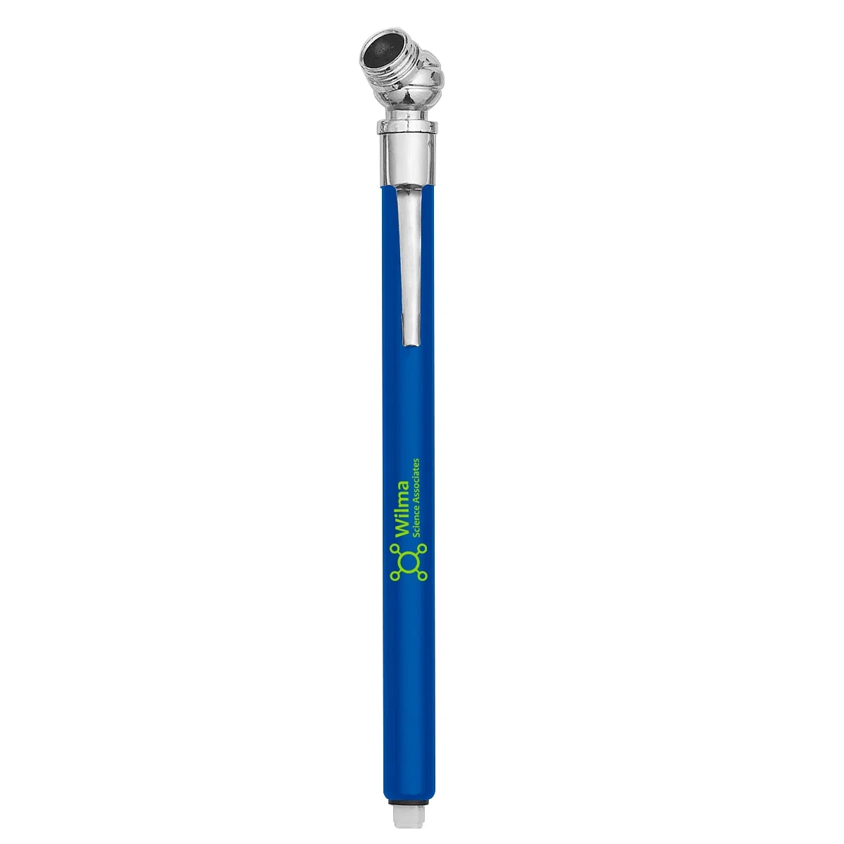 Pencil-style tire gauge with a pocket clip on the barrel