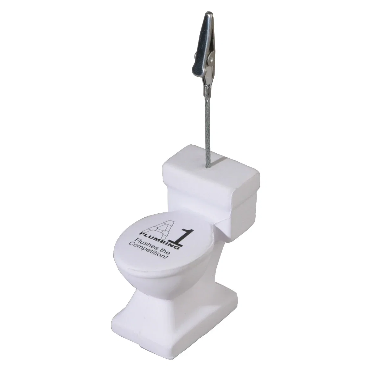 Toilet shaped stress ball memo holder, 2.5 inches tall