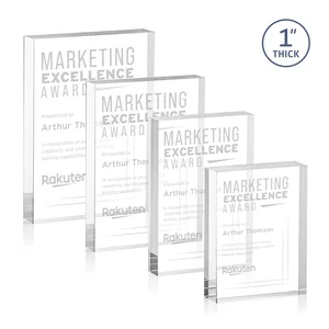 One-Inch-Thick Freestanding Acrylic Block Desk Award