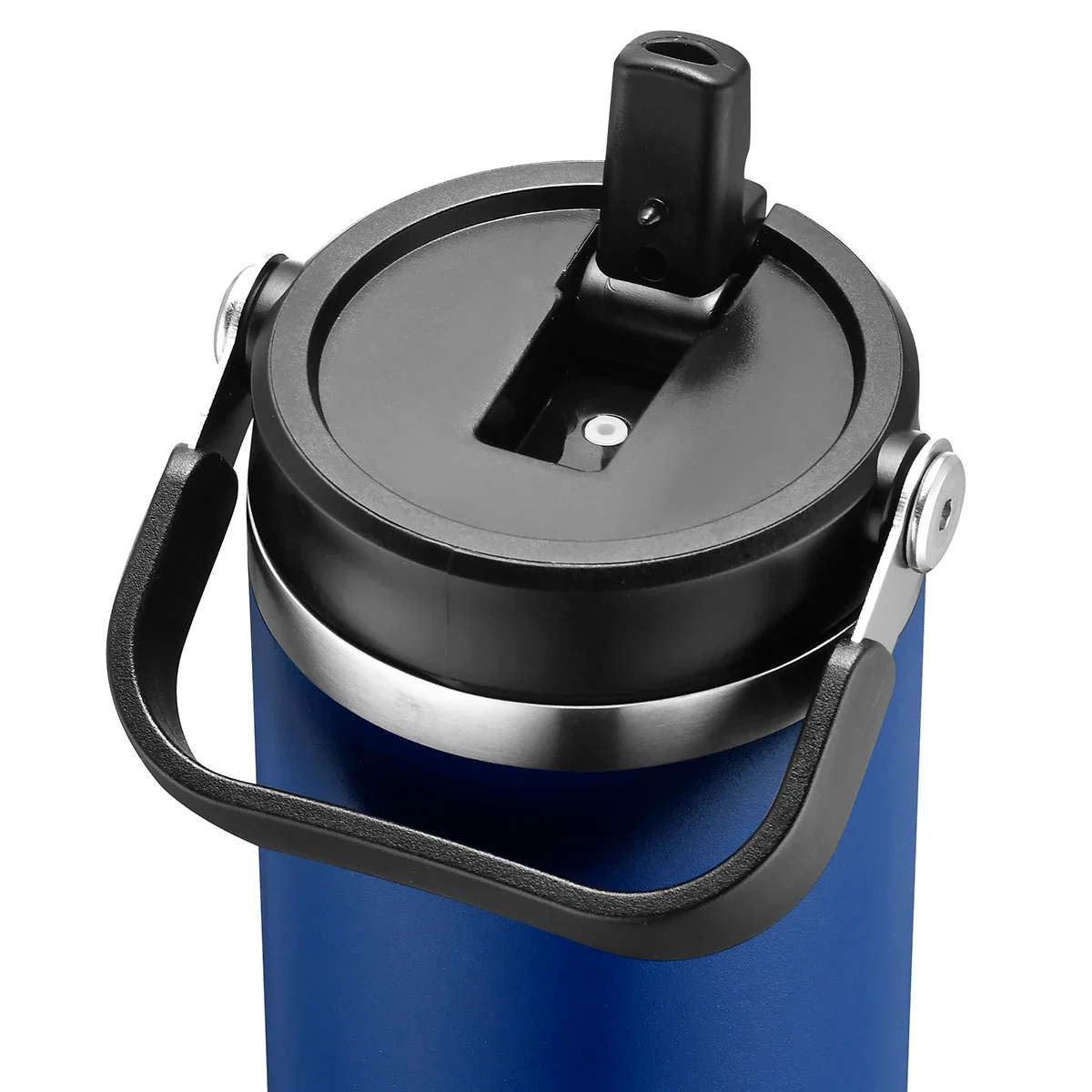Close-up of the Tollara tumbler's flip top spout and lid detail