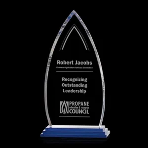 Blue Starfire Crystal Arrowhead Award