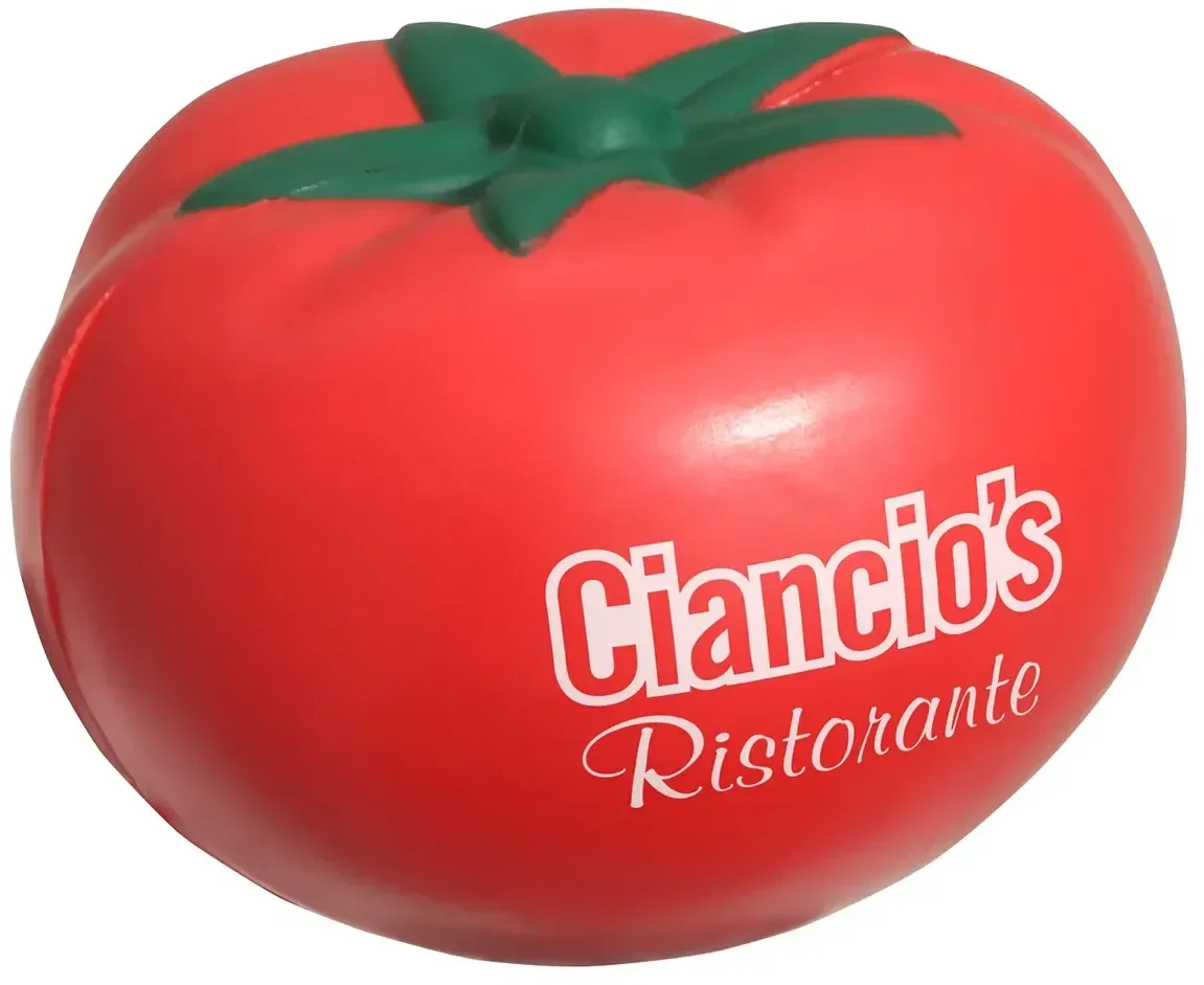 Custom Tomato Stress Reliever, promotional ripe-tomato foam squeeze toy for branded produce campaigns
