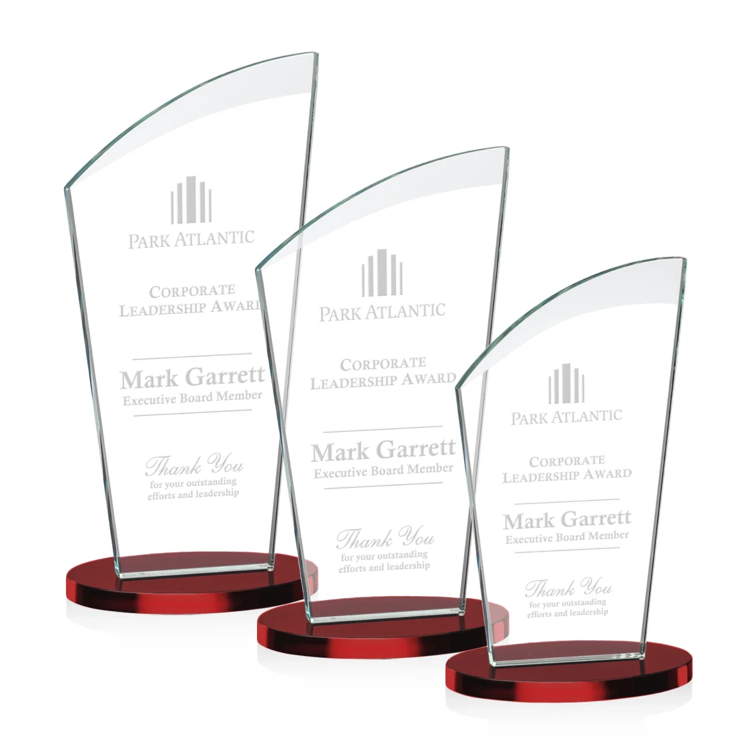 Personalized Starfire Crystal Oval Award with a Searchlight Bevel for team milestone celebrations