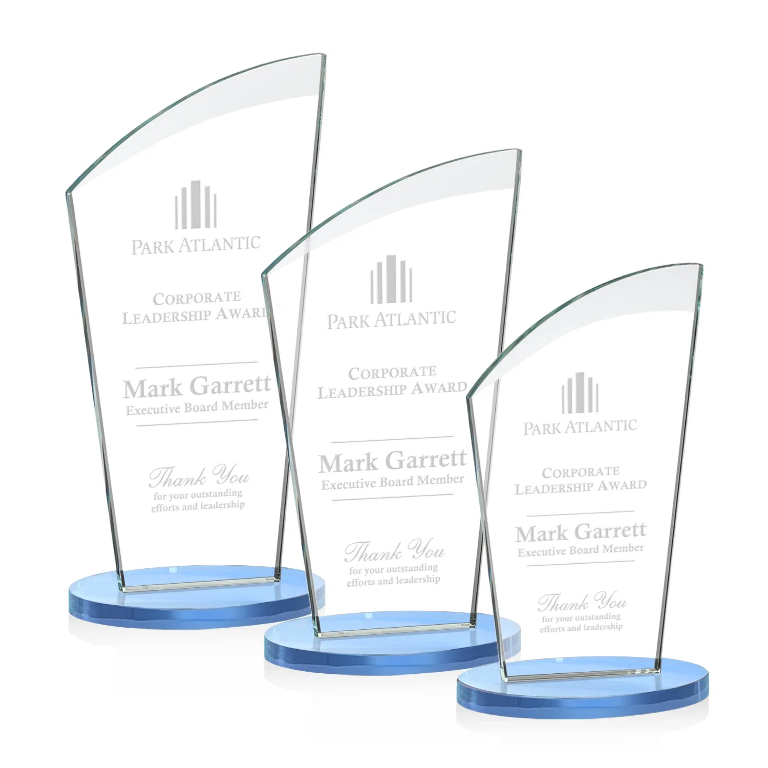 Promotional Starfire Crystal Oval Award with a Searchlight Bevel for team milestone celebrations