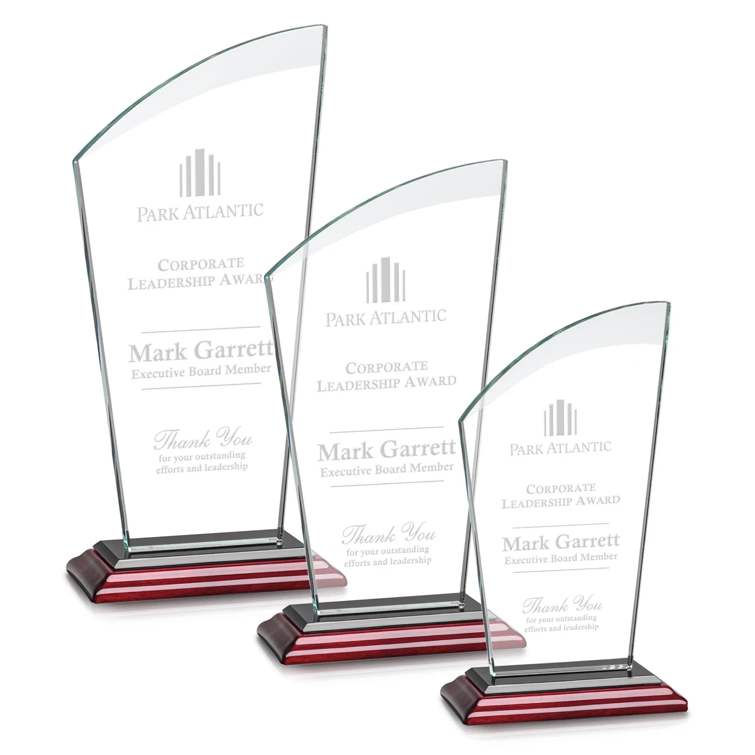 Promotional Starfire Crystal Oval Award with a Searchlight Bevel for volunteer appreciation