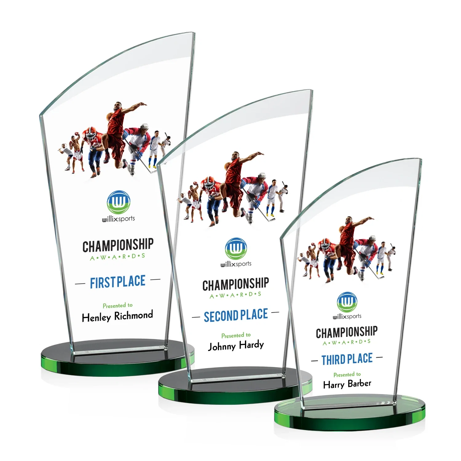 Branded Starfire Crystal Oval Award with a Searchlight Bevel for volunteer appreciation
