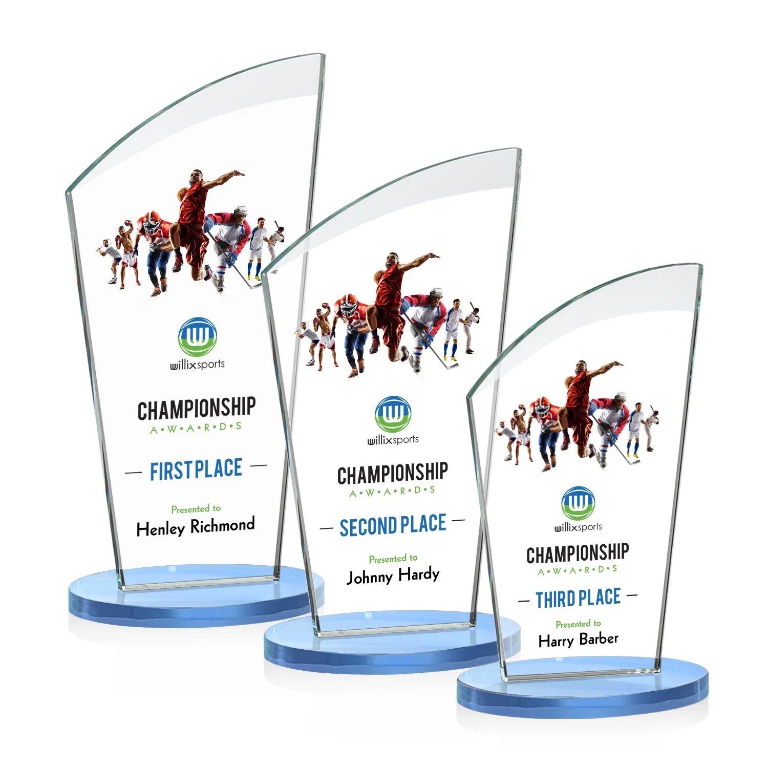 Customized Starfire Crystal Oval Award with a Searchlight Bevel for team milestone celebrations