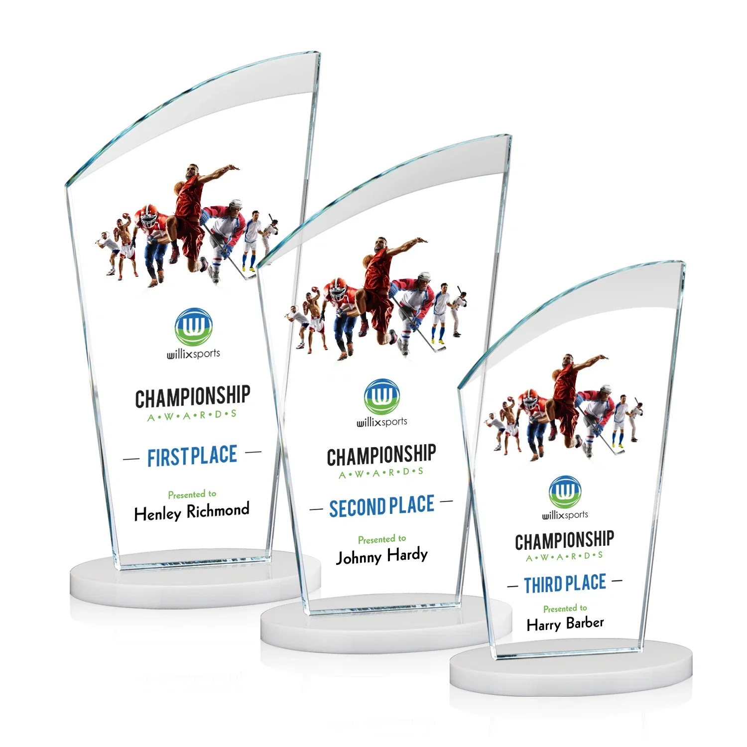 Customized Starfire Crystal Oval Award with a Searchlight Bevel for volunteer appreciation
