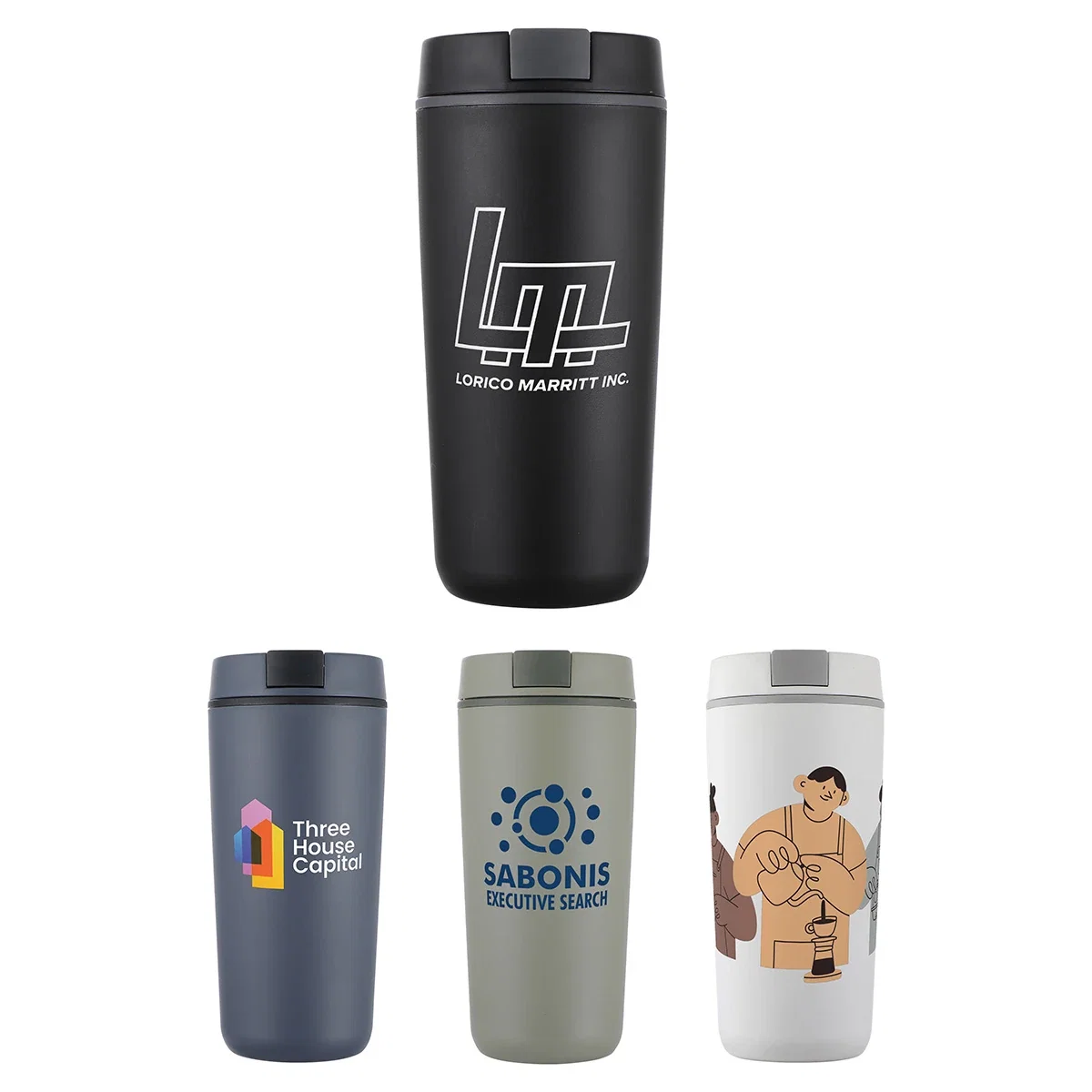 Custom Tonal 16 oz Eco-Friendly Tumbler, front view of the branded tumbler