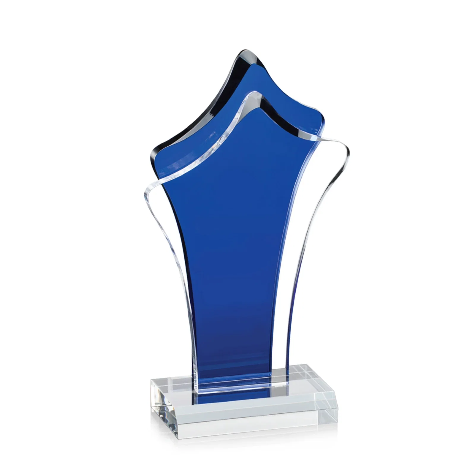 Custom Organic-Shape Acrylic Award With Azure Accent Layer for safety achievement programs