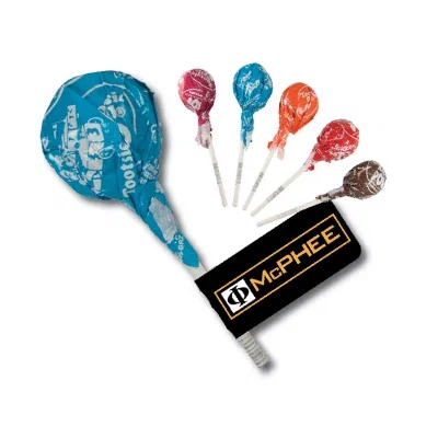 Tootsie Pop lollipop with a small printed flag on the stick