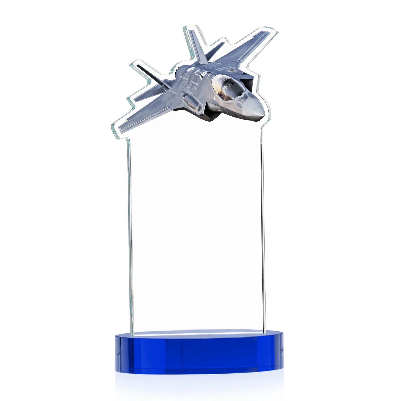 Custom Starfire Crystal Jet Award on Alberton Oval Base, with your logo for donor appreciation