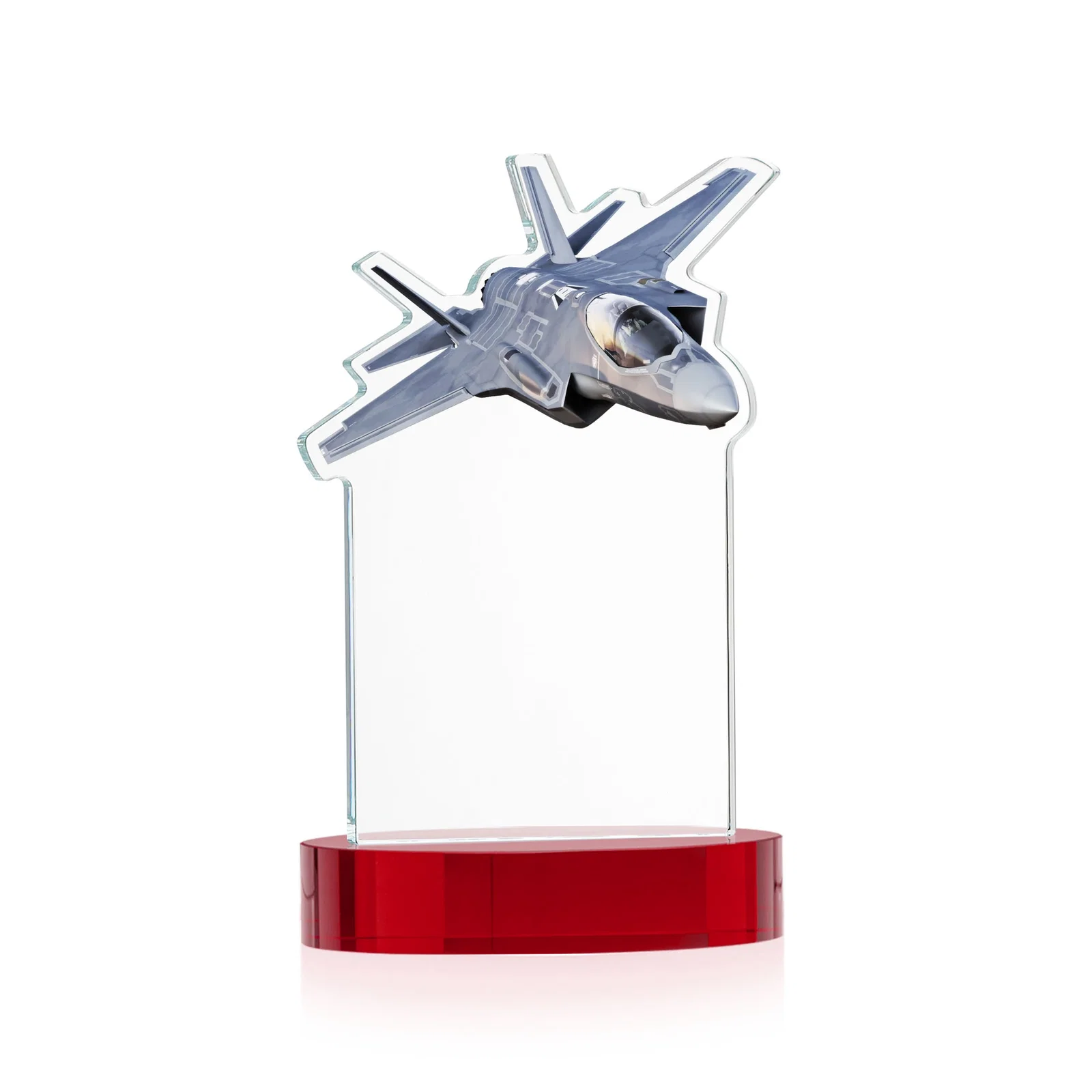 Custom Starfire Crystal Jet Award on Alberton Oval Base, with your logo for safety achievement programs