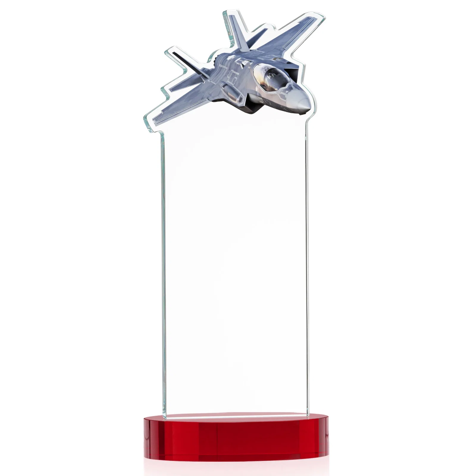 Custom Starfire Crystal Jet Award on Alberton Oval Base, with your logo for dealer and partner awards