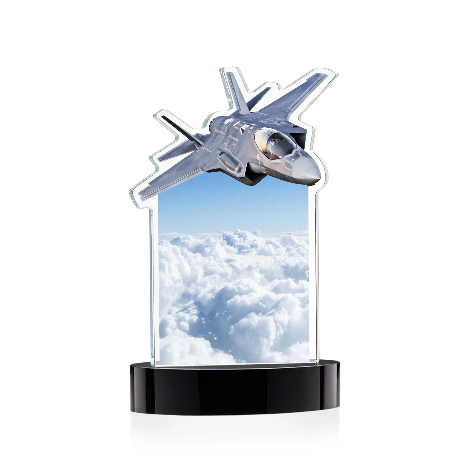 Promotional Starfire Crystal Jet Award on Alberton Oval Base, with your logo for team milestone celebrations