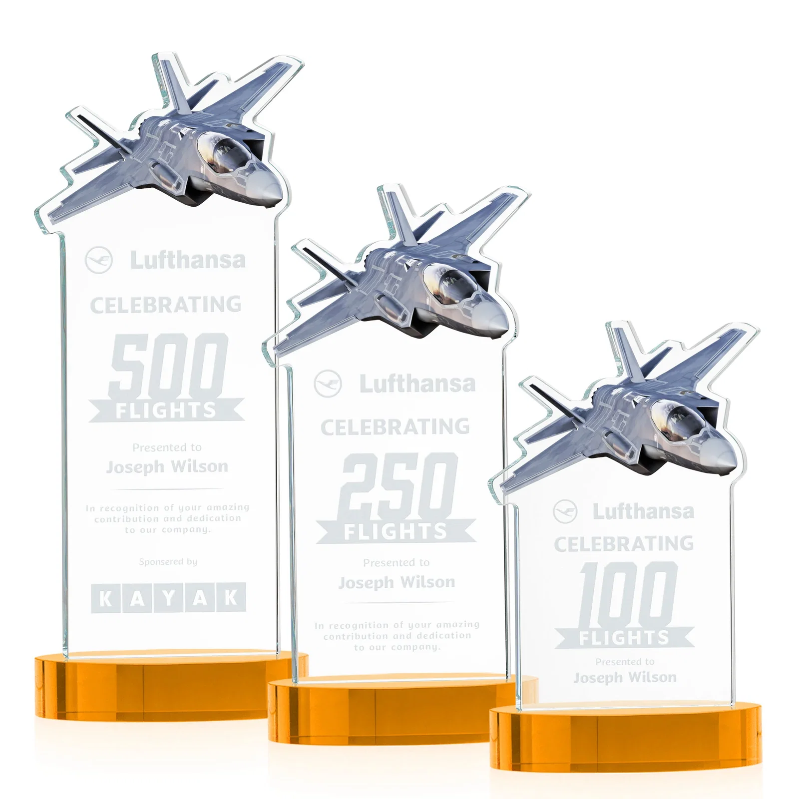 Custom Starfire Crystal Jet Award on Alberton Oval Base for team milestone celebrations