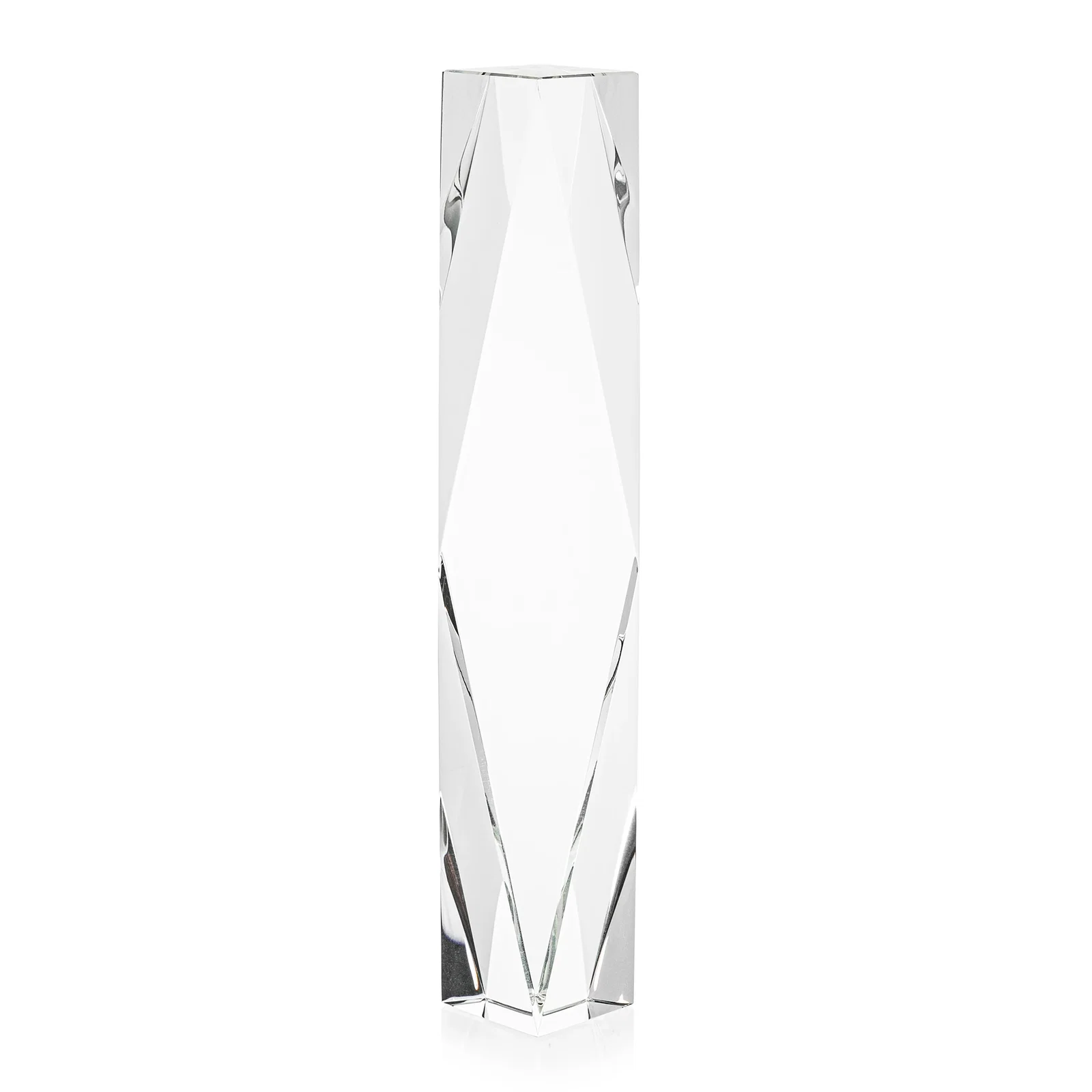Custom Optical Crystal Award With Rippled Diamond Center for dealer and partner awards