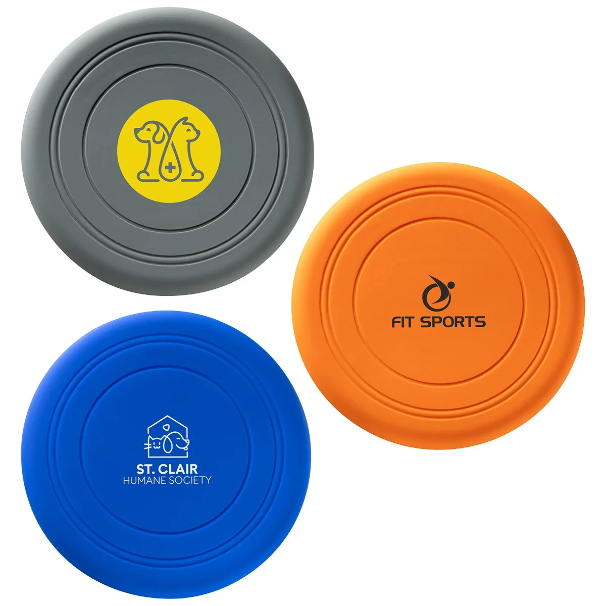 Toss 'N Fetch silicone flying disc toy for dogs in bright colors