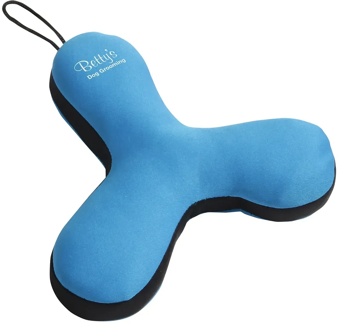 Toss-N-Float squeaker dog toy, custom branded floating fetch toy, front hero view