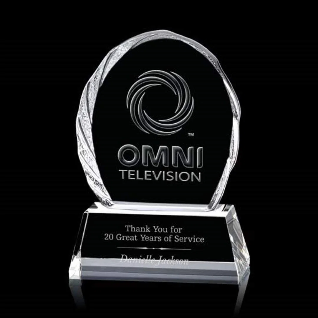 Custom Optical Crystal Iceberg Award, 5 by 7.25 Inches, awards for employee recognition