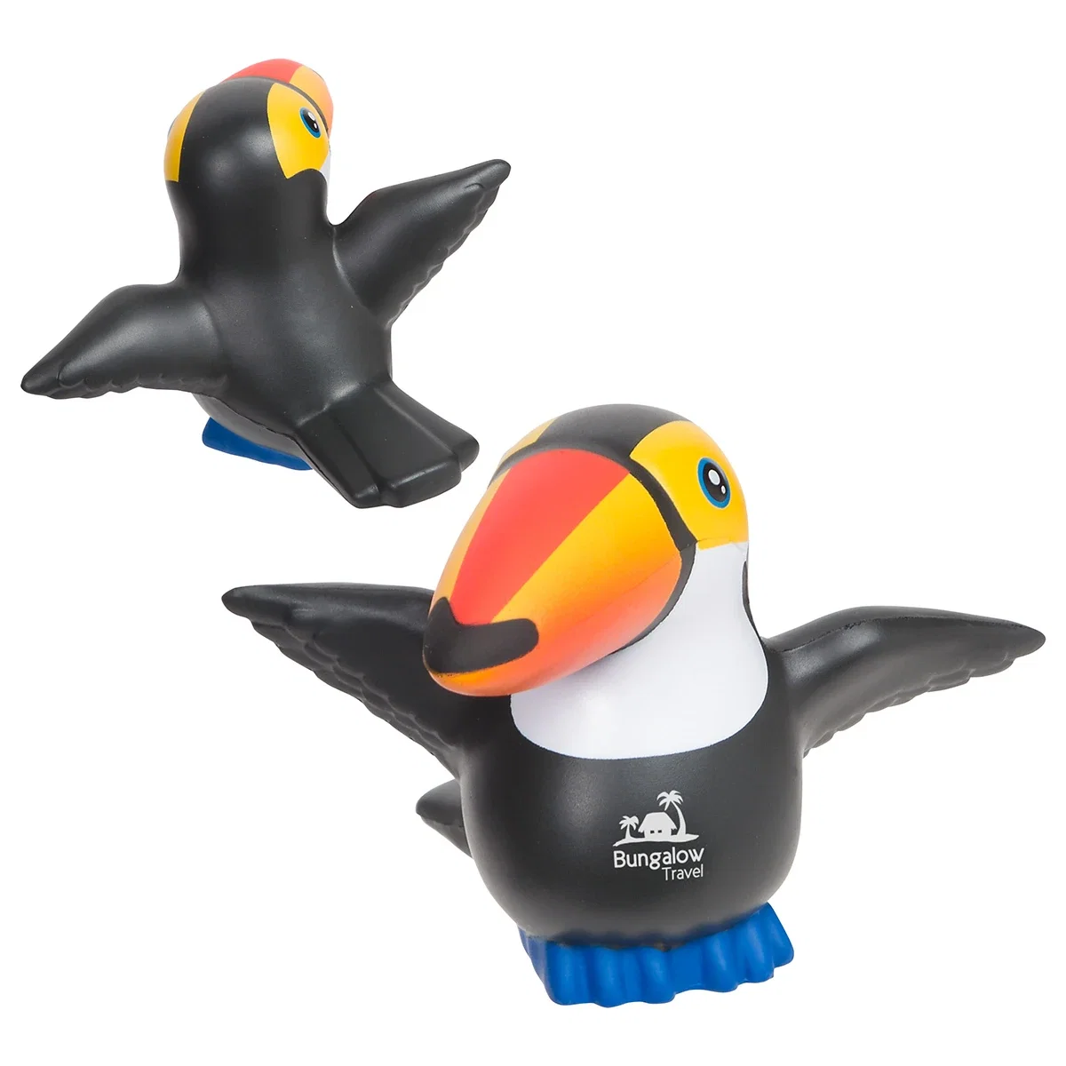 Toucan shaped stress reliever, 4-3/8 x 3 x 4 inches