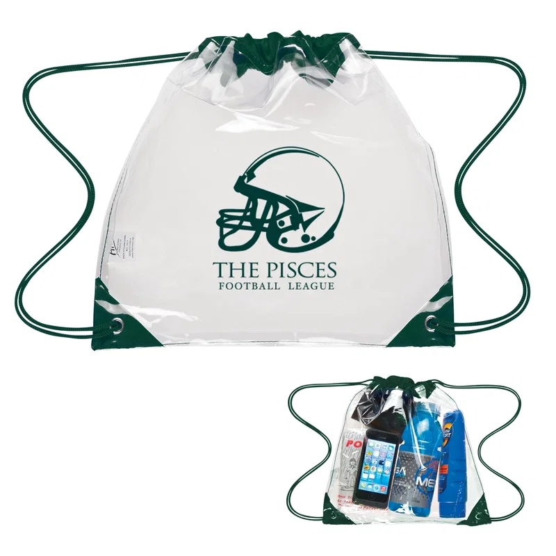 Touchdown Clear Drawstring Backpack — view 4