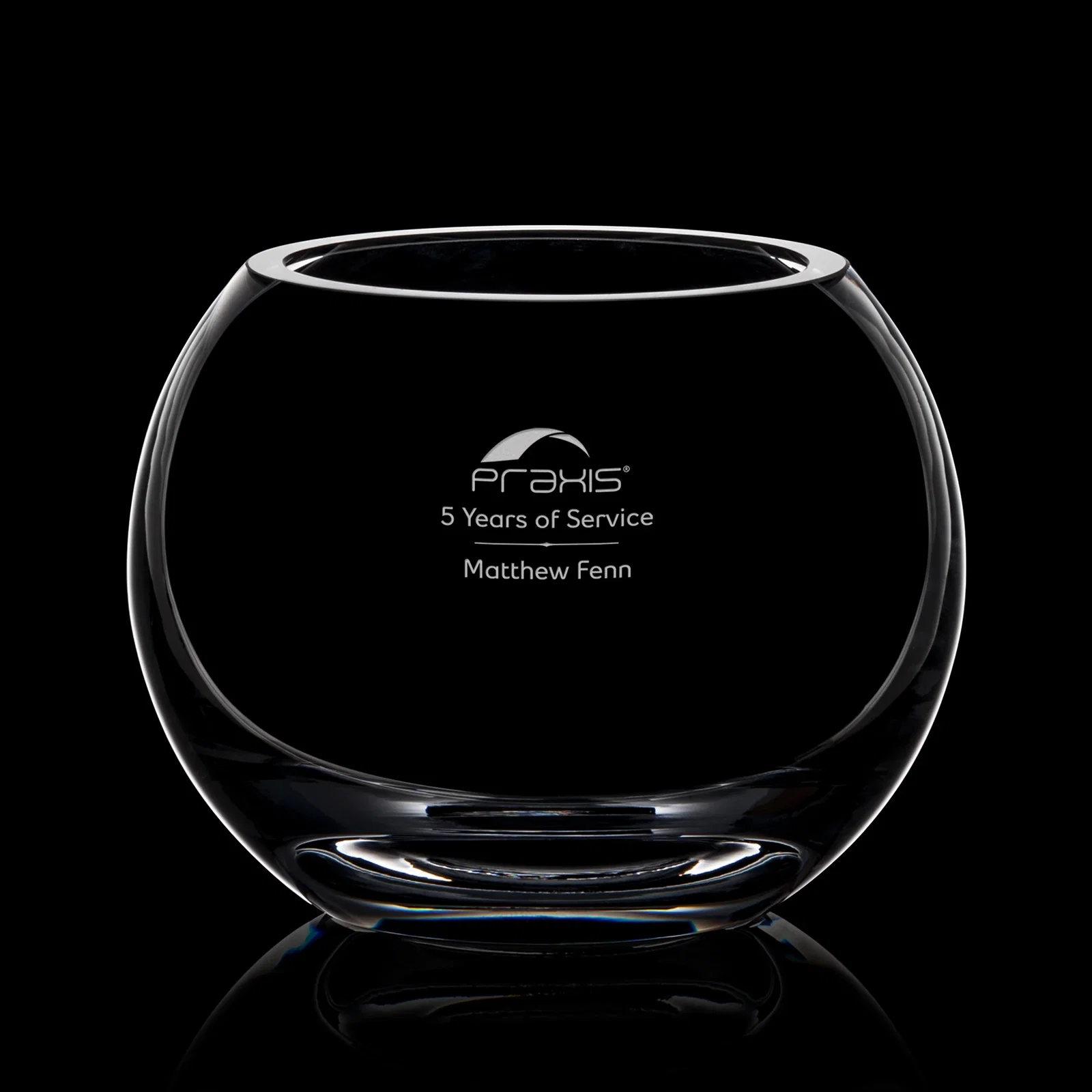 Custom Lead Free Crystalline Rose Bowl - Touchet for corporate award ceremonies