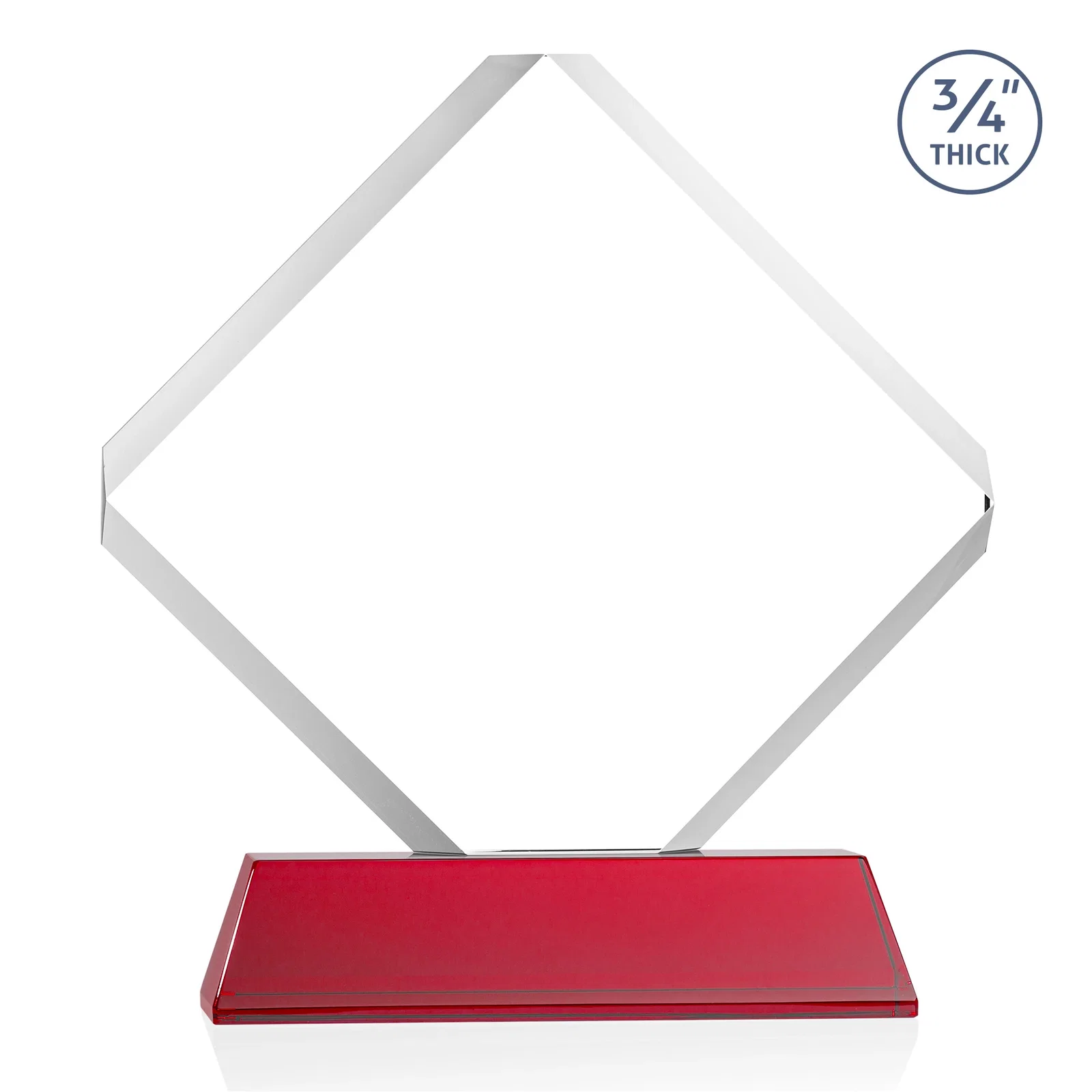 Custom Clipped-Edge Optical Crystal Diamond Award on Newhaven Base, with your logo for donor appreciation