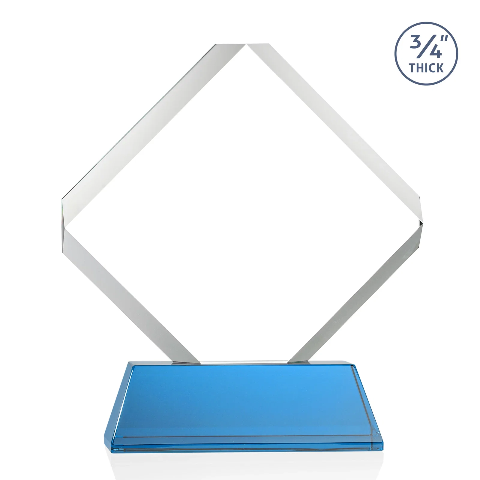 Custom Clipped-Edge Optical Crystal Diamond Award on Newhaven Base, with your logo for graduation ceremonies