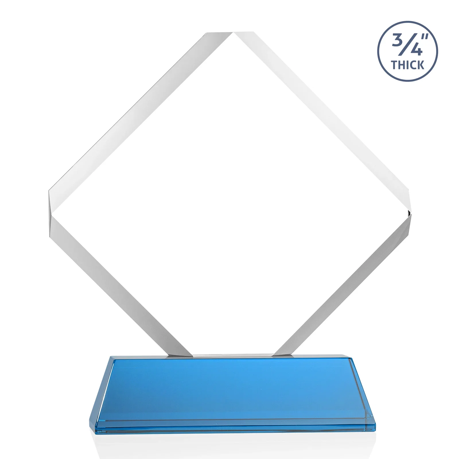 Custom Clipped-Edge Optical Crystal Diamond Award on Newhaven Base, with your logo for safety achievement programs