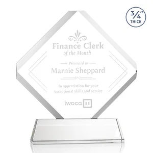Clipped-Edge Optical Crystal Diamond Award on Newhaven Base