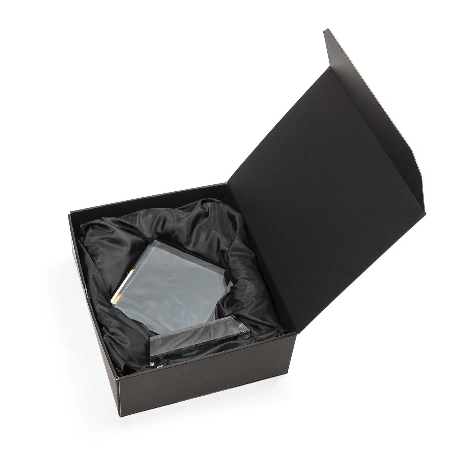 Custom Clipped-Edge Optical Crystal Diamond Award on Newhaven Base for retirement presentations