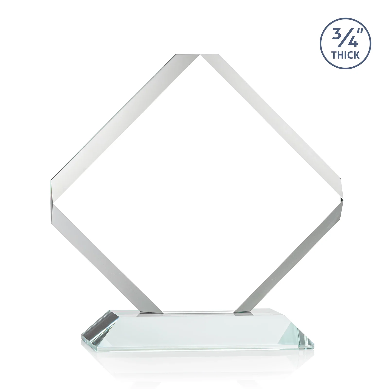 Custom Clipped-Edge Starfire Crystal Diamond Award on Standard Base, with your logo for team milestone celebrations