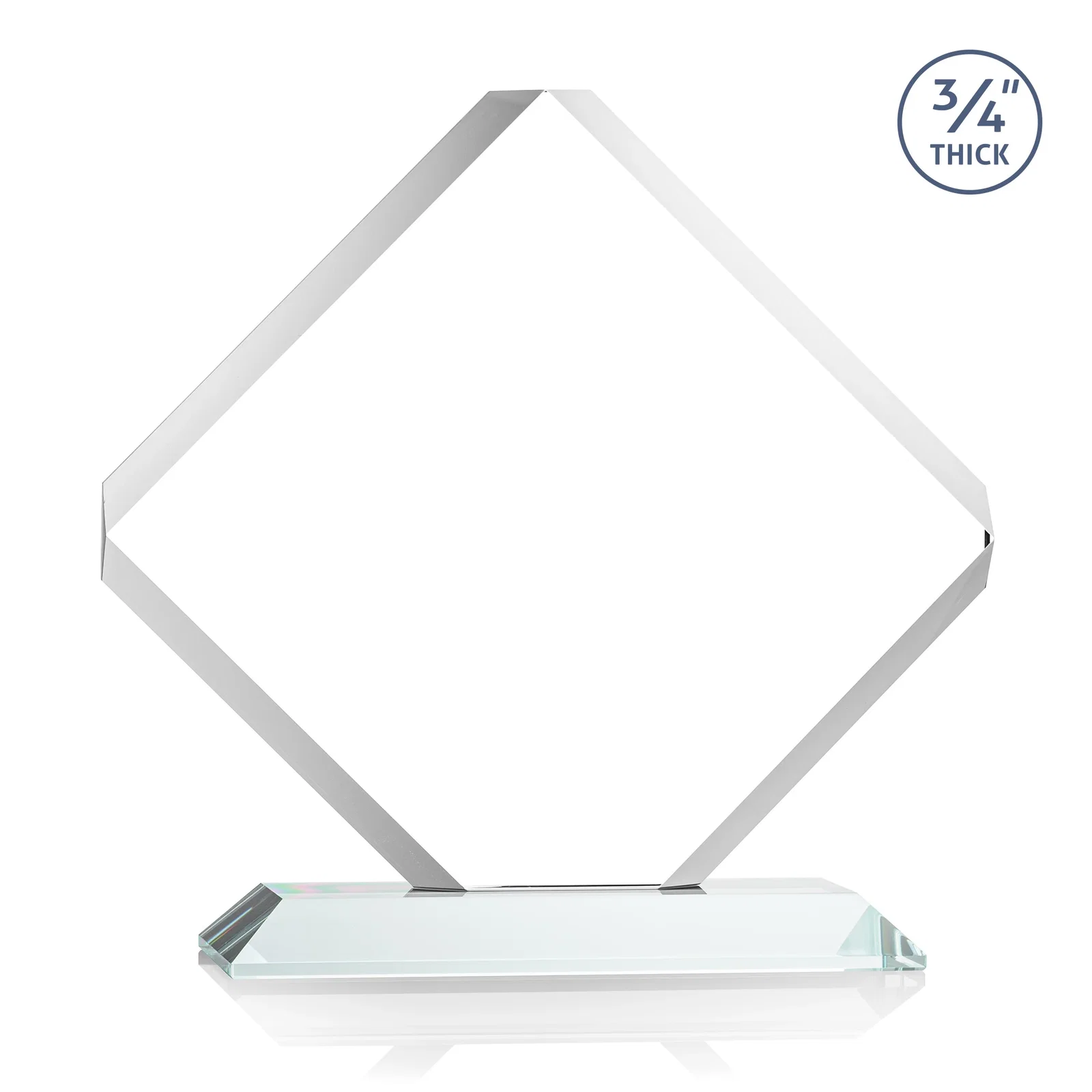 Custom Clipped-Edge Starfire Crystal Diamond Award on Standard Base, with your logo for graduation ceremonies