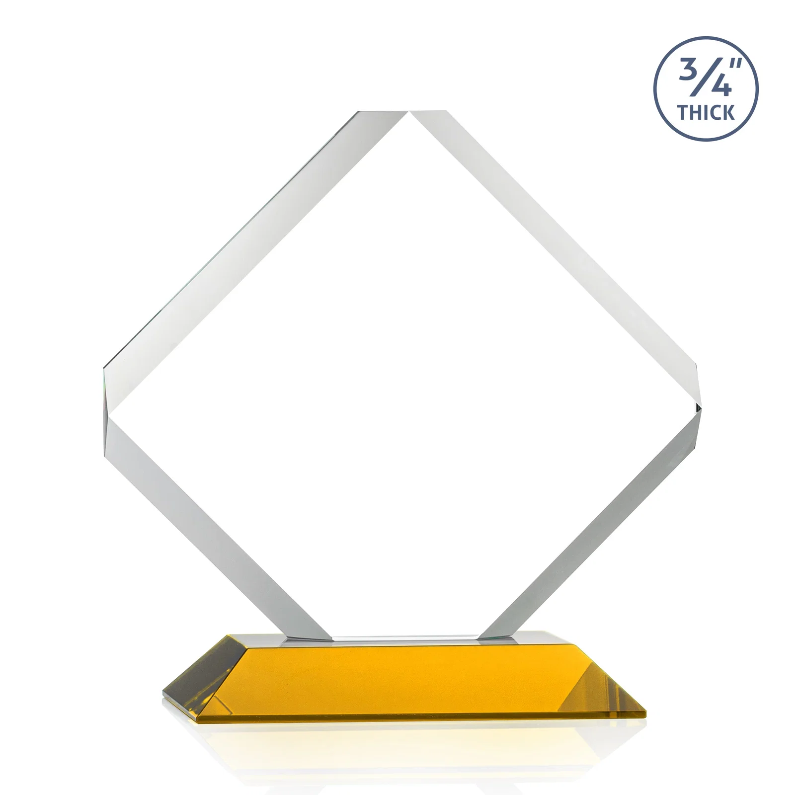 Custom Clipped-Edge Starfire Crystal Diamond Award on Standard Base, with your logo for safety achievement programs