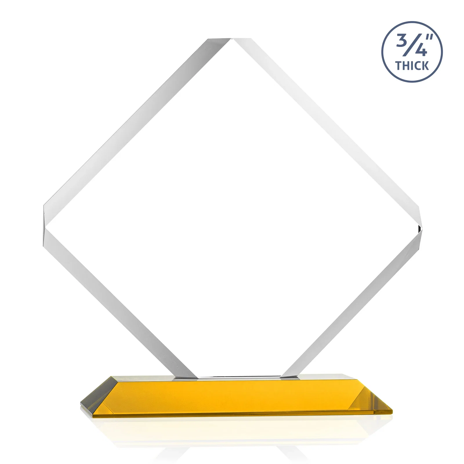 Custom Clipped-Edge Starfire Crystal Diamond Award on Standard Base, with your logo for dealer and partner awards