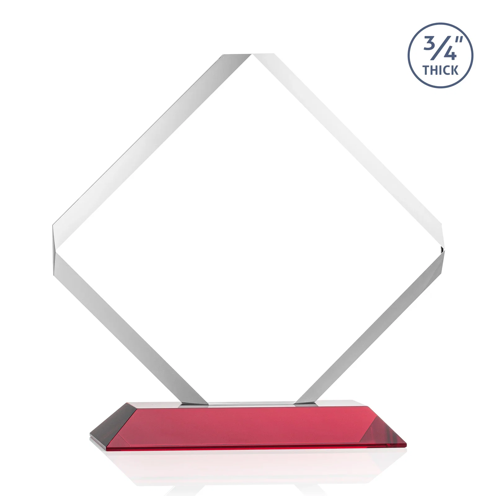 Promotional Clipped-Edge Starfire Crystal Diamond Award on Standard Base, with your logo for employee recognition