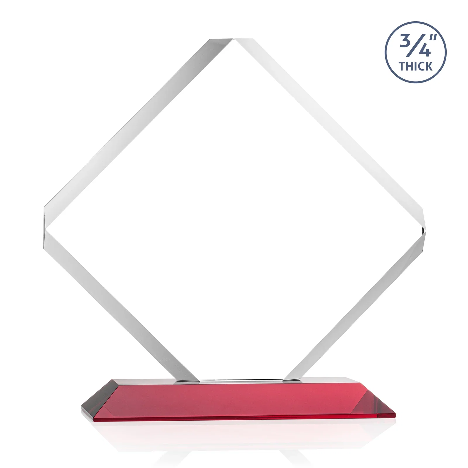Promotional Clipped-Edge Starfire Crystal Diamond Award on Standard Base, with your logo for corporate award ceremonies