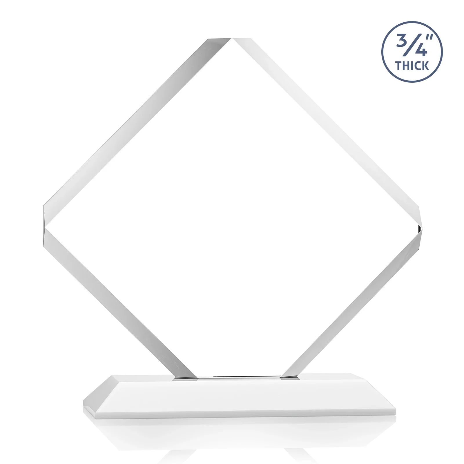 Promotional Clipped-Edge Starfire Crystal Diamond Award on Standard Base, with your logo for graduation ceremonies