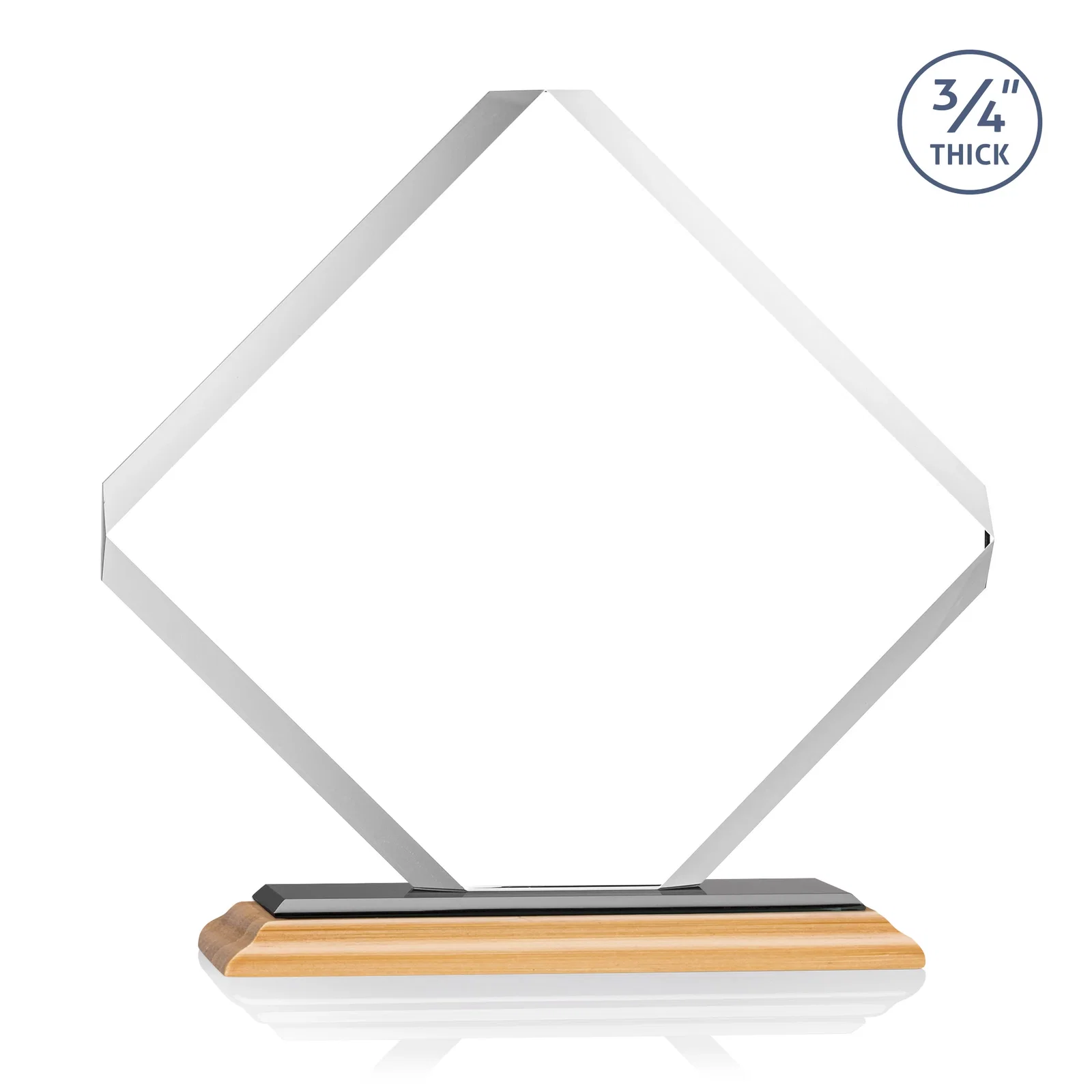 Promotional Clipped-Edge Starfire Crystal Diamond Award on Standard Base, with your logo for dealer and partner awards
