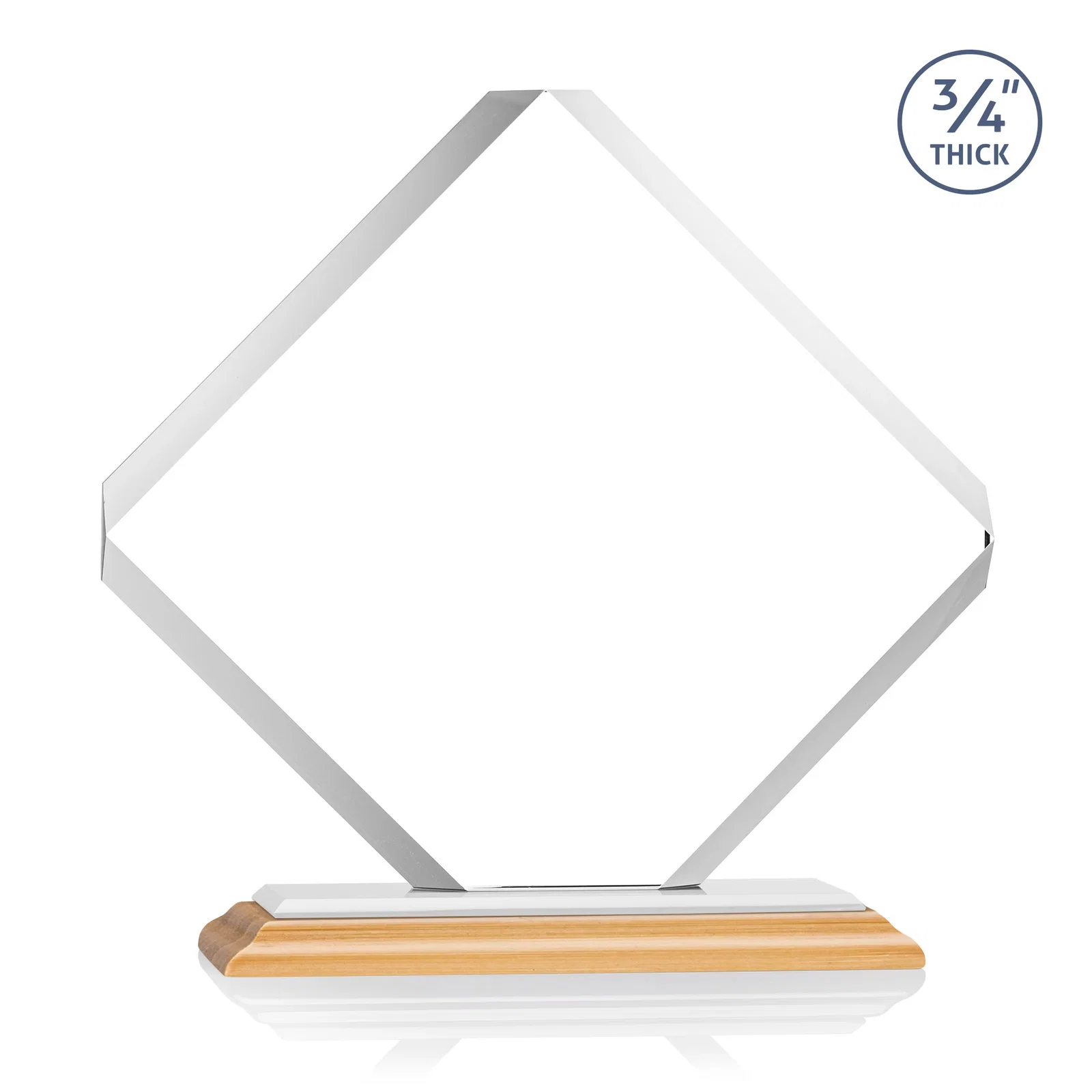 Branded Clipped-Edge Starfire Crystal Diamond Award on Standard Base, with your logo for corporate award ceremonies