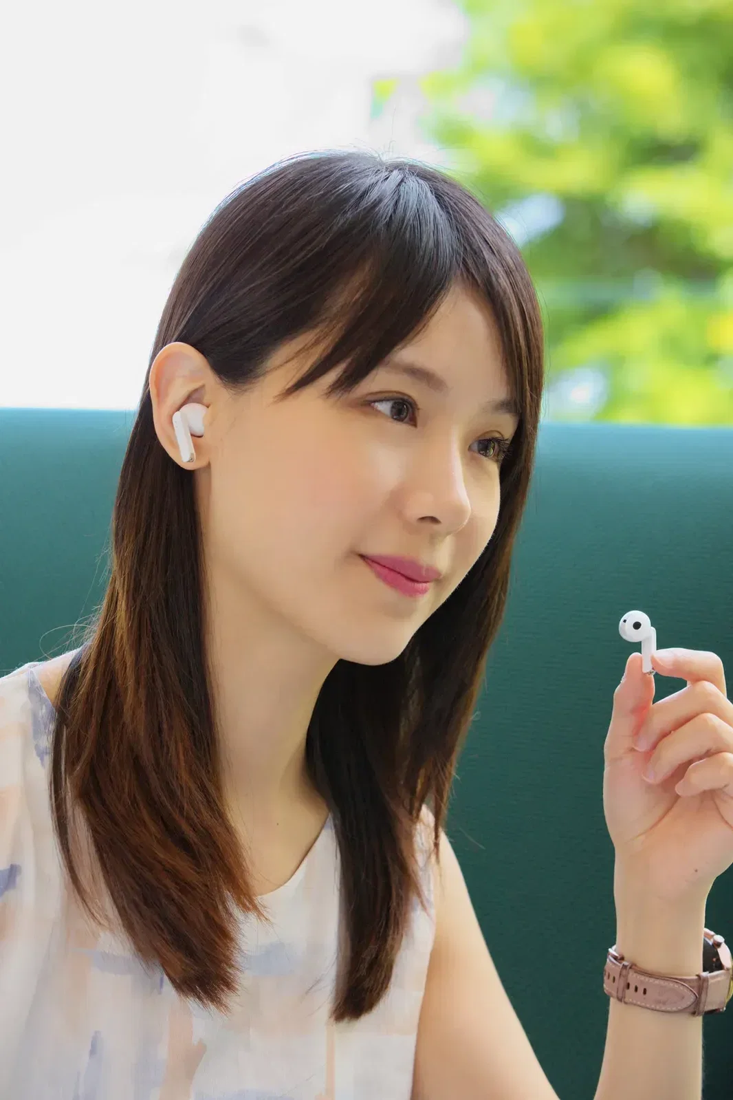 Touring Touch-Control TWS Earbuds being worn