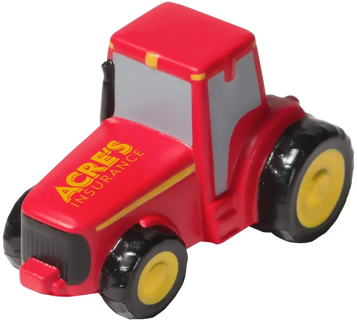 Tractor Stress Reliever, a custom tractor-shaped squeeze toy for logo-branded agriculture promotions