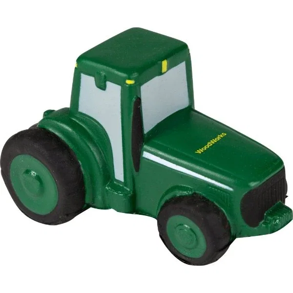 Tractor Stress Reliever, squeezable polyurethane farm tractor with imprint area on hood and roof
