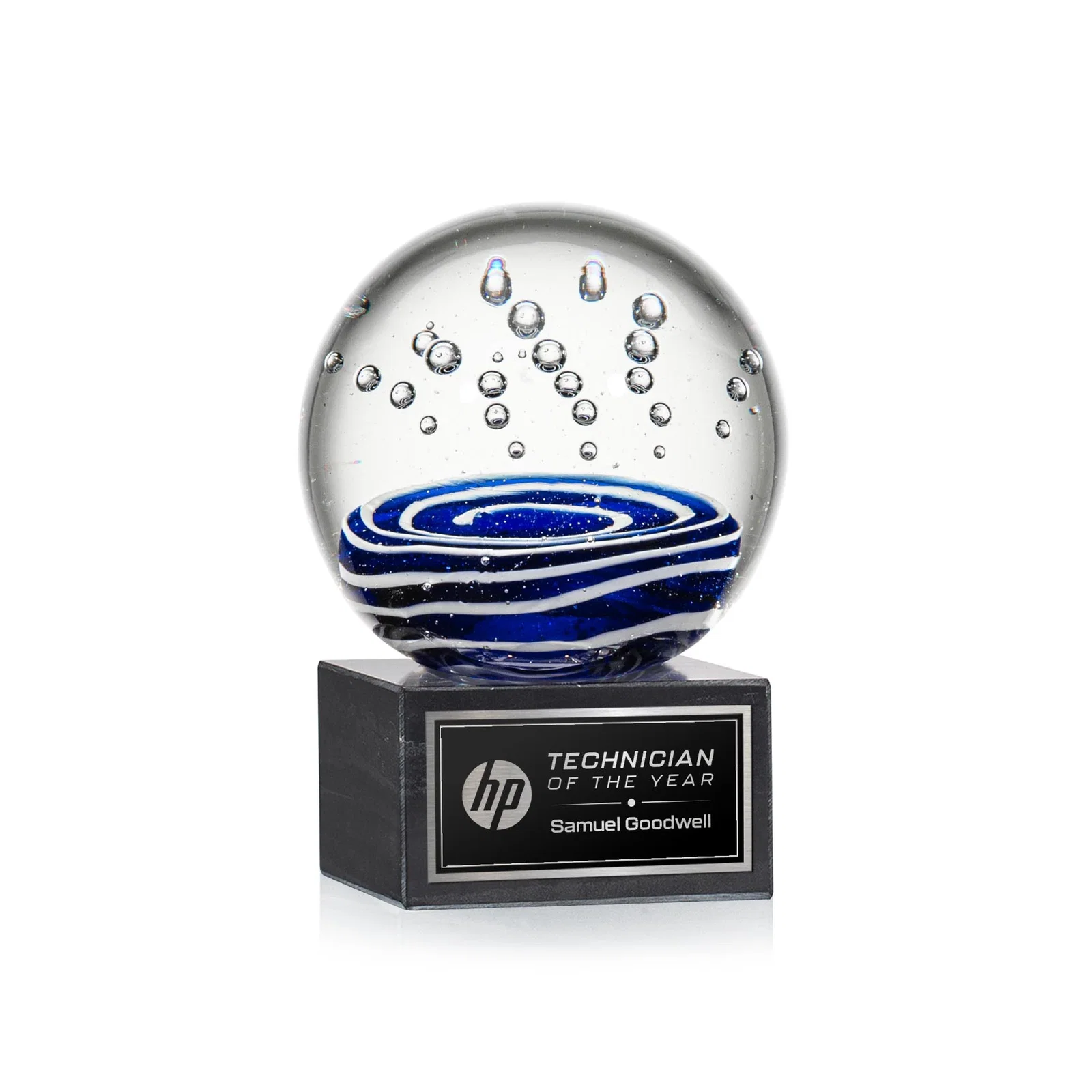 Custom Glass Sphere Award for corporate award ceremonies
