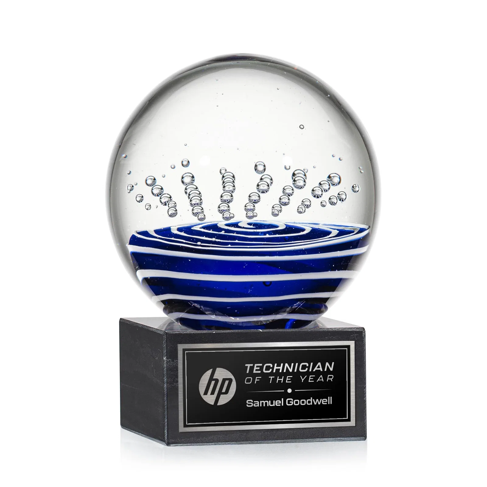 Custom Glass Sphere Award for sales achievement awards