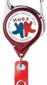 Translucent Badge Reel with Carabiner and Belt Clip — view 2