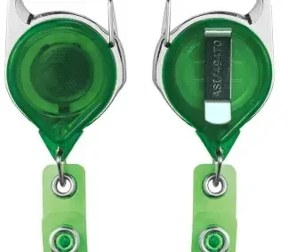 Translucent Badge Reel with Carabiner and Belt Clip — view 5